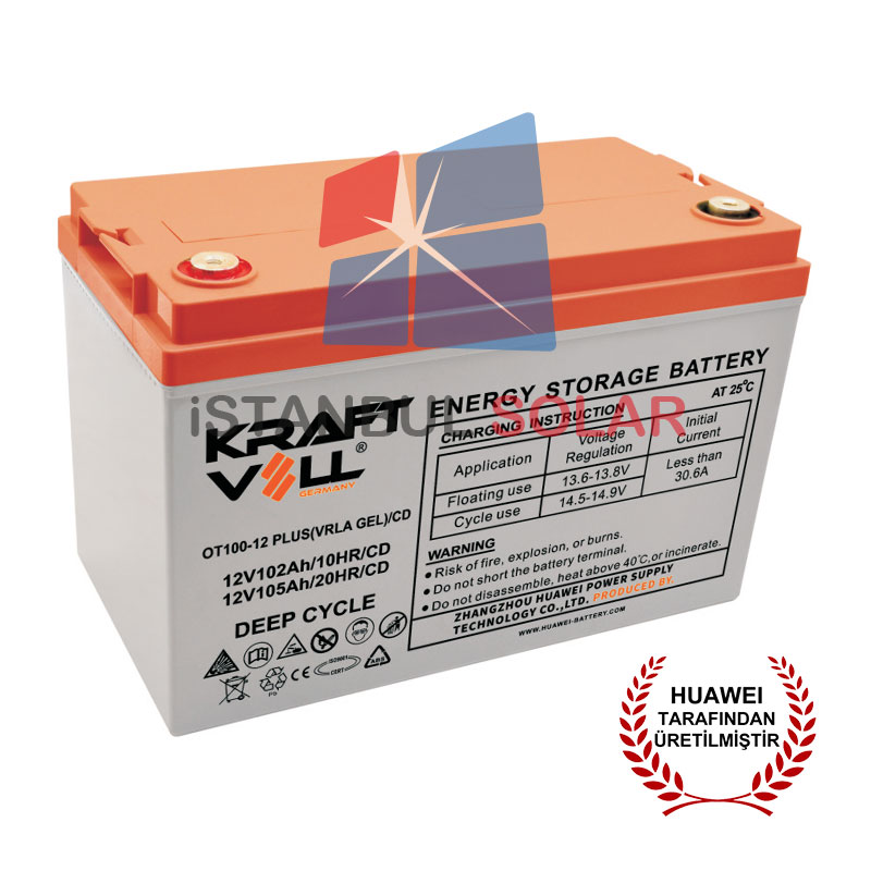 Kraftvoll 12V 105Ah VRLA Deep.Cycle Jel Akü