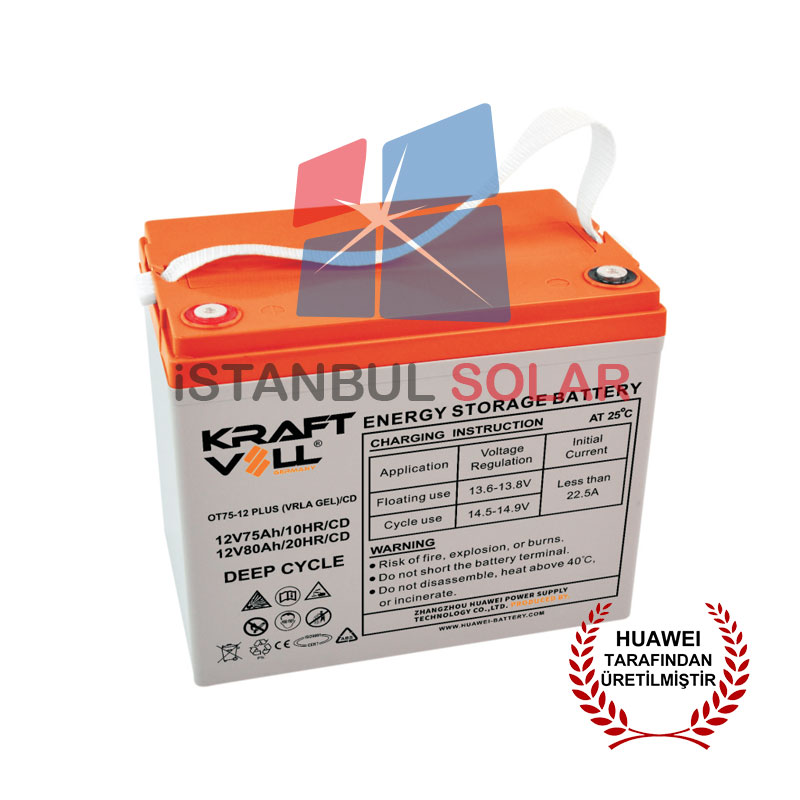 Kraftvoll 12V 80Ah VRLA.Deep Cycle Jel Akü